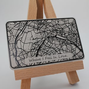 Targa personalizzata incisa sulla mappa - Dove ci siamo incontrati - Stampa personalizzata minimalista - Prima casa, Regalo di anniversario, Regalo di nozze