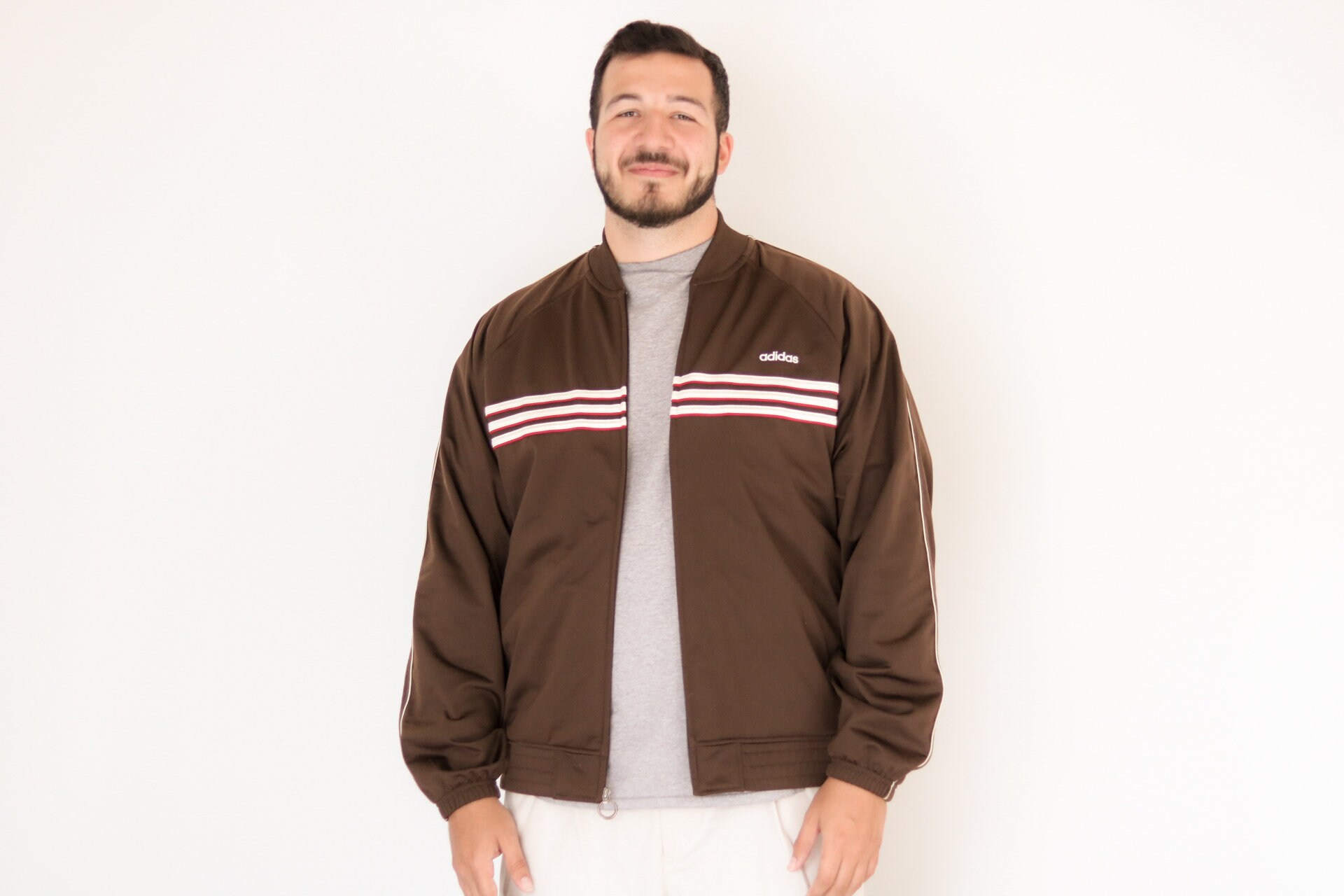 brown adidas jacket