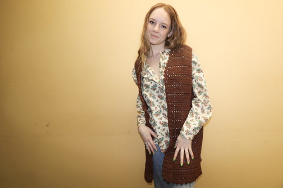 Vintage White Stag Top and Brown Vest - image 4