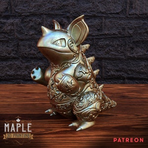 Primary Colored Nidoqueen-Tyrantrum Figure - Perfect Desk Decoration or Gift, 4k Resolution Print, Regular or Ornamental design