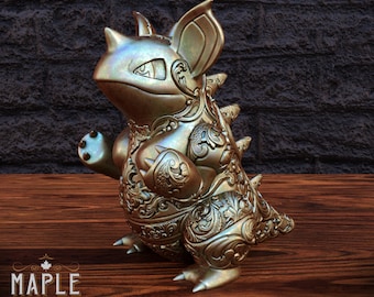 Primäre farbige Nidoqueen-Tyrantrum Figur - Perfekte Schreibtischdekoration oder Geschenk, 4k Auflösungsdruck, regelmäßiges oder dekoratives Design