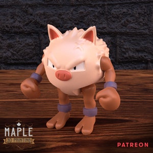 Custom Filament Articulating Primeape Figure in 4K Resolution -