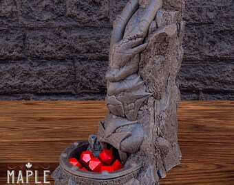 Fantasy Würfelturm mit Dual Filament Druck, 4k Auflösung - Schreibtisch Dekoration oder Geschenk - 9 Hoch - DnD Zubehör