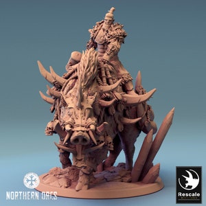 Boars -Turn-Stand-Guard- Mounted, Saddle & Wild versions (2 inches)-Rescale Miniatures