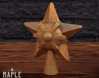 Adorno para árbol de Navidad Staryu de colores - Impreso en 3D con el filamento de su elección - 20 cm de alto - Licencia comercial - Resolución 4K - Opciones personalizadas