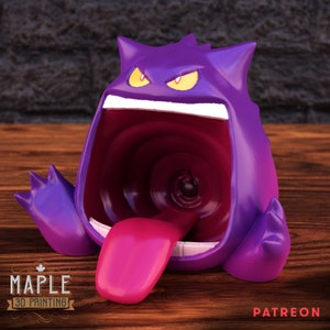 Spooky Gengar Vmax Figure - 6 Tall, 4K Resolution, Unpainted, Licensed - Custom Filament, Maple Licensed, Fast Shipping