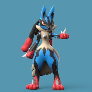 Mega Lucario Inspired Figure | High-Quality Filament, Easy Assembly