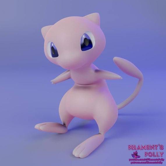 Beautifully Detailed Mew Figure in Vibrant Colors - Easy Assembly, High Resolution Print
