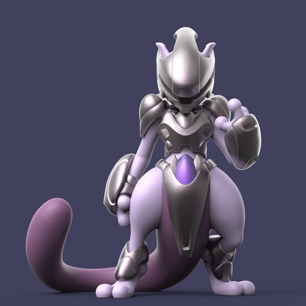 Mewtwo Figure With and With Out Helmet 