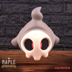 Spooky Wall Mounted Duskull: Printed in Your Chosen Filament - 4K Resolution - Perfect Halloween Decor