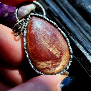 LARGE flashy blood red RUBY drop Goddess Witchy gift for Her Magical Ethereal Goth Jewelry Lovely Stone Pendant Cottage Witch Wiccan Amulet