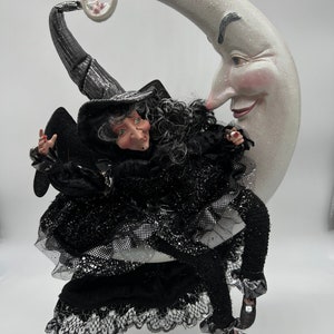 Halloween Witch, Mark Roberts Wayward Witch On The Moon, Halloween Decor, Vintage Halloweens Decorations, Vintage Witch, Halloween Figurine