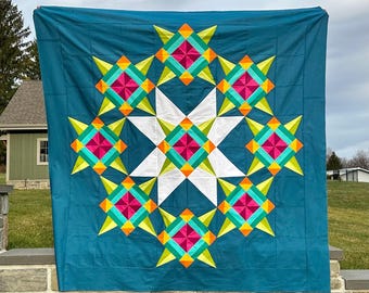 Moonage Daydream Throw Size PDF Quilt Pattern download