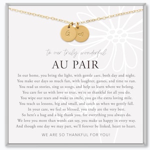 Au Pair Gift Necklace, Au Pair Thank You, Au Pair Goodbye Gift, Babysitter Appreciation, Nanny Birthday Gift, Host Family Going Away Gift