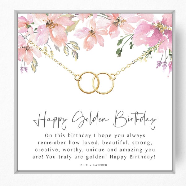 Golden Birthday Gift Necklace • Happy Golden Birthday • Personalized Birthday Gift • Meaningful Birthday Gift for Her • Custom Birthday Gift