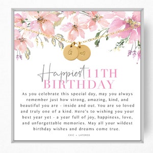 11th Birthday Gift Necklace • Happy 11th Birthday • Personalized 11th Birthday • Meaningful Birthday Gift for Her • Custom Birthday Gift