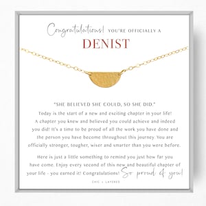 Colar de presente de formatura de dentista • Presente de formatura DMD • Presente de formatura de estudante de odontologia • Graduado em medicina dentária