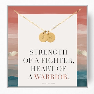 Warrior Gift Necklace • Strength of a Fighter, Heart of a Warrior • Strength Gift • Hardship Gift • Gift of Encouragement • Words of Wisdom