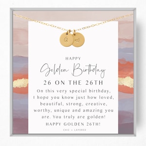 26th Golden Birthday Gift Necklace • Happy Golden Birthday • Birthday Gift for Girl • Meaningful Birthday Gift • 26th Birthday Gift