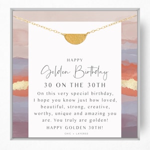 30th Golden Birthday Gift Necklace • Happy Golden Birthday • 30th Birthday Gift • Birthday Gift for Girl • Meaningful Birthday Gift