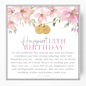 13th Birthday Gift Necklace • Happy 13th Birthday • Personalized 13th Birthday • Meaningful Birthday Gift for Her • Custom Birthday Gift