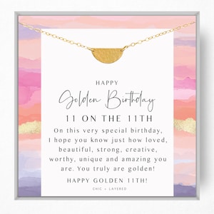 11th Golden Birthday Gift Necklace • Happy Golden Birthday • 11th Birthday Gift • Birthday Gift for Girl • Meaningful Birthday Gift
