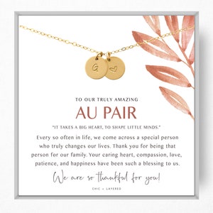 Au Pair Gift Necklace • Au Pair Thank You Gift • Au Pair Goodbye Gift • Babysitter Gift • Thank You Gift • Nanny Gift • Stamped Discs