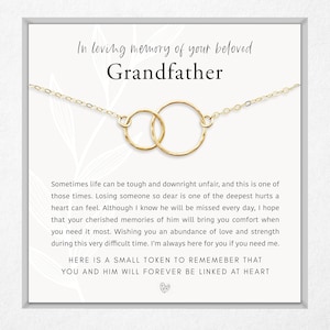 In liebevoller Erinnerung an Ihren Großvater, Opa Beileid Geschenk, Opa Gedenkgeschenk, Verlust Halskette Andenken, Linked Circle Trauergeschenk