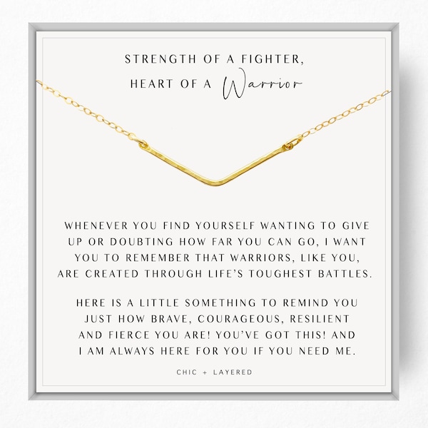 Warrior Gift Necklace • Strength of a Fighter • Hardship Gift • Strength Keepsake • Gift of Encouragement • Words of Wisdom