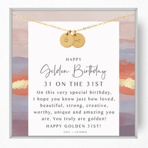 31st Golden Birthday Gift Necklace • Happy Golden Birthday • Birthday Gift for Girl • Meaningful Birthday Gift • 31st Birthday Gift
