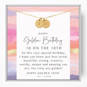 10. Goldene Geburtstagskette • Happy Golden Birthday • Geburtstagsgeschenk für Mädchen • Bedeutungsvolles Geburtstagsgeschenk • 10. Geburtstagsgeschenk