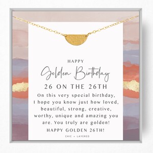 26th Golden Birthday Gift Necklace • Happy Golden Birthday • 26th Birthday Gift • Birthday Gift for Girl • Meaningful Birthday Gift