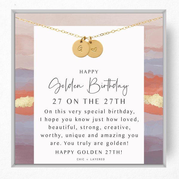 27th Golden Birthday Gift Necklace • Happy Golden Birthday • Birthday Gift for Girl • Meaningful Birthday Gift • 27th Birthday Gift