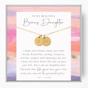 Bonus Daughter Gift Necklace • Gift for Stepdaughter, Niece, Un-biological Daughter • Meaningful Gift • Thoughtful Words Gift