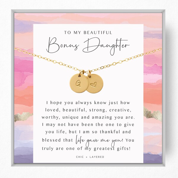 Bonus Daughter Gift Necklace • Gift for Stepdaughter, Niece, Un-biological Daughter • Meaningful Gift • Thoughtful Words Gift
