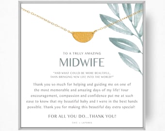 Midwife Gift Necklace • Midwife Appreciation Gift • Doula Gift • Thank You Gift for Midwife • Shape Options