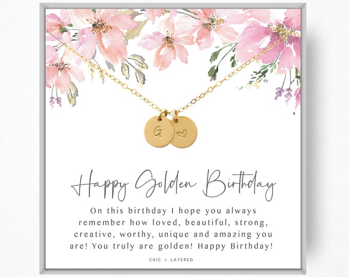 Golden Birthday Gift Necklace • Happy Golden Birthday • Personalized ...