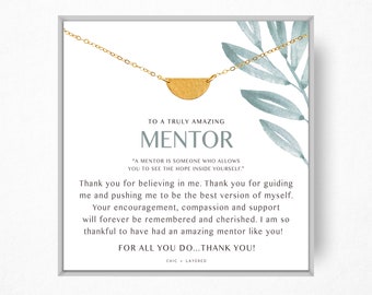 Mentor Appreciation Gift Necklace • Teacher Gift From Student • Gift For Mentor • Thank You Gift • 14k Gold Filled and Sterling Silver