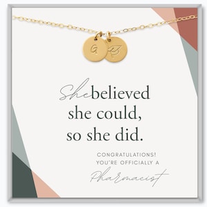 Pharmacist Graduation Gift Necklace, Doctor of Pharmacy Gift, Class of 2024 Graduate, PharmD Graduate, New Pharmacist Grad Gift for Her