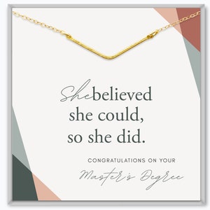 Master&#39;s Degree Graduation Gift Necklace, Masters Student Gift, Master&#39;s Graduation, MA Graduation Gift, MBA Graduation Gift, 2024 Grad