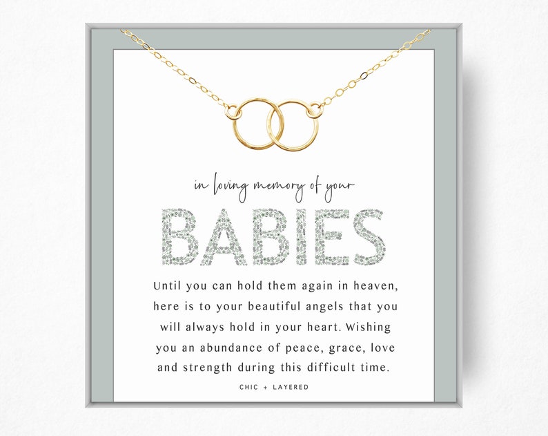 Twin Miscarriage Gift Necklace Loss of Twins Gift Loss of Babies Angel Babies Gift Loss of Pregnancy Baby Miscarry Gift image 1