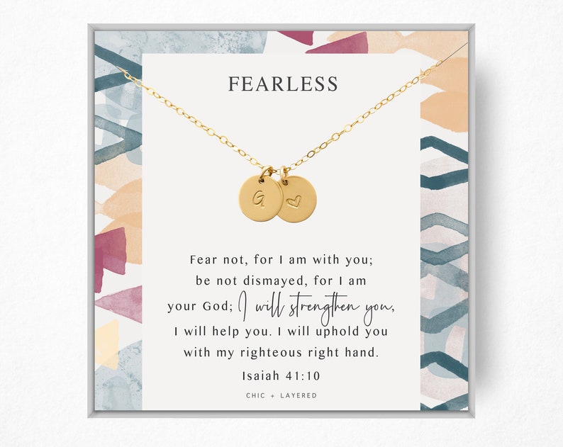Wisdom Purpose \u2022 Scripture Gift \u2022\u00a09mm Disc \u2022 14k Gold Filled and Sterling Silver Fearless Gift Necklace \u2022 Gift for Faith Encouragement