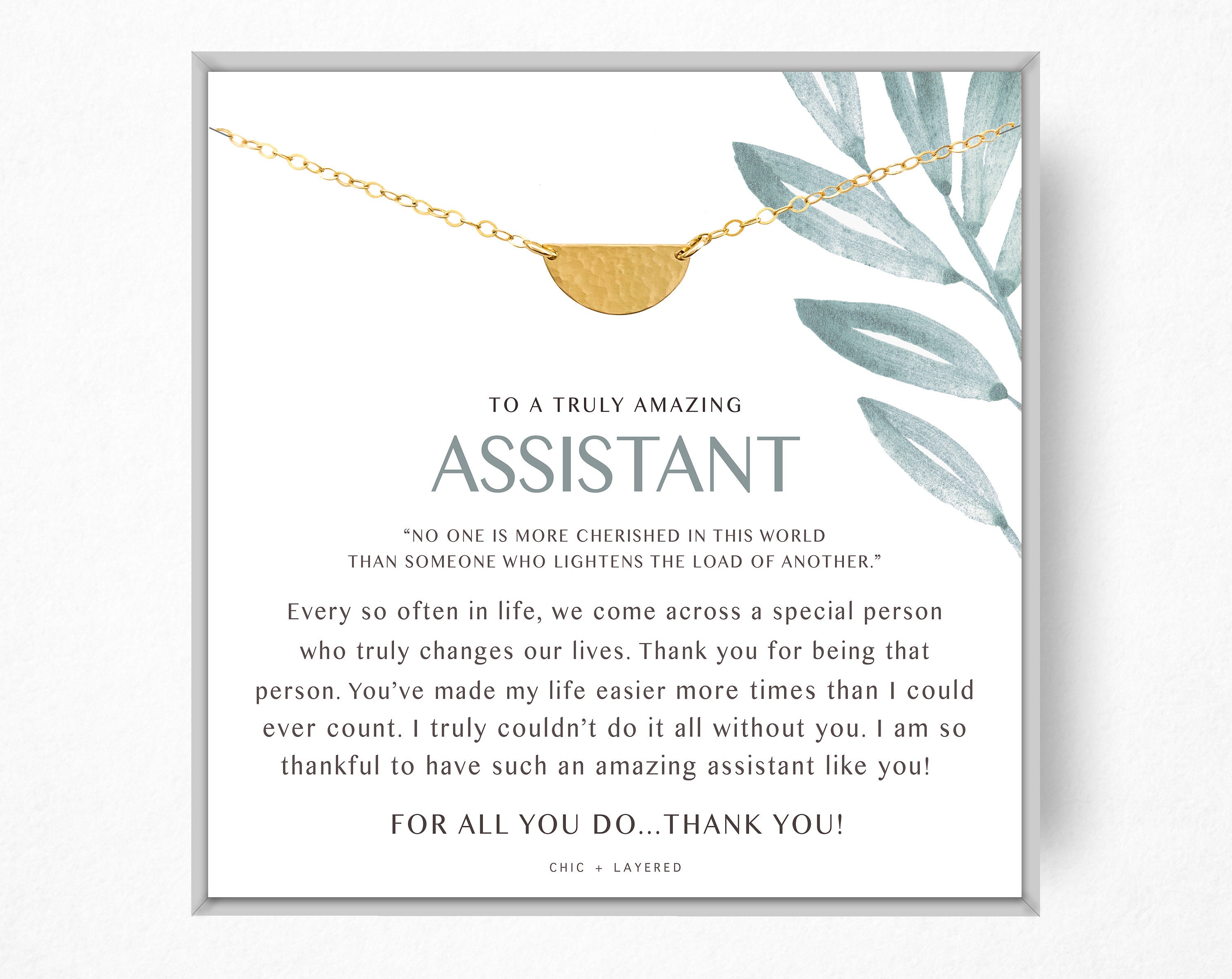 Assistant Gift Necklace Assistant Thank You Gift assistant Etsy