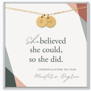 Master&#39;s Degree Graduation Gift Necklace, Masters Student Gift, Master&#39;s Student Graduation, MA Graduation Gift, MBA Graduation Gift