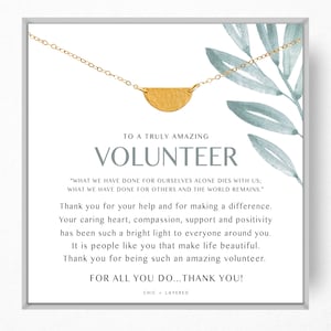 Volunteer Appreciation Gift Necklace • Volunteer Thank You Gift • Gift For Volunteer • Thank You Gift • 14k Gold Filled and Sterling Silver