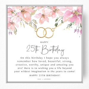 25th Birthday Gift Necklace • Birthday Gift for 25 Year Old • Meaningful Gift • Infinity Link • 14k Gold Filled and Sterling Silver