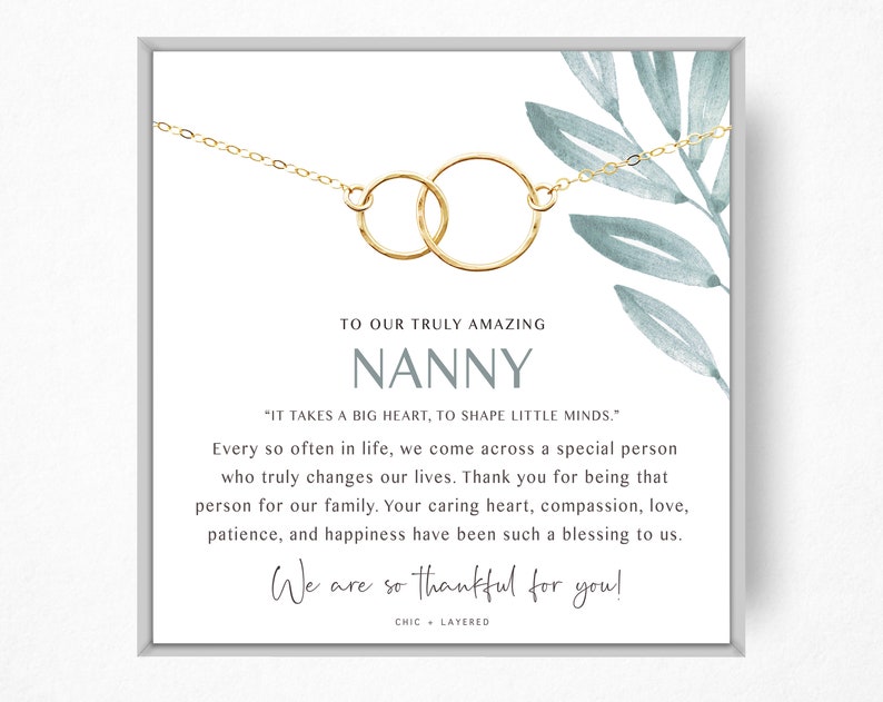 Nanny Gift Necklace Nanny Thank You Gift Nanny Goodbye image 1
