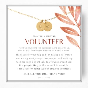 Volunteer Appreciation Gift Necklace • Volunteer Gift • Gift for Volunteer • Thank You Gift • 14k Gold Filled and Sterling Silver