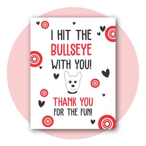 Bullseye bedankkaarten | Direct digitaal downloaden | 3X4 afdrukbaar | Partij bedankt