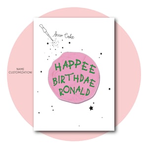 Happee Birthdae Customized Name Card | 5x7 Instant Digital Download | Birthday Greeting Card | Printable